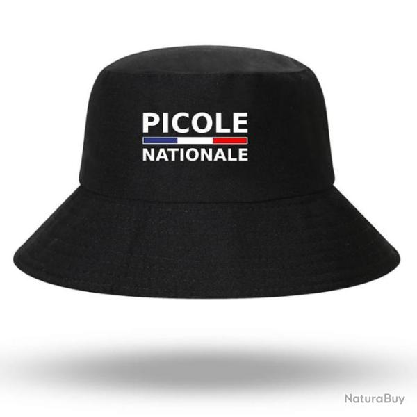 Chapeau Casquette Bob R�versible "Picole Nationale" Haute Qualit� : Couleur Noir