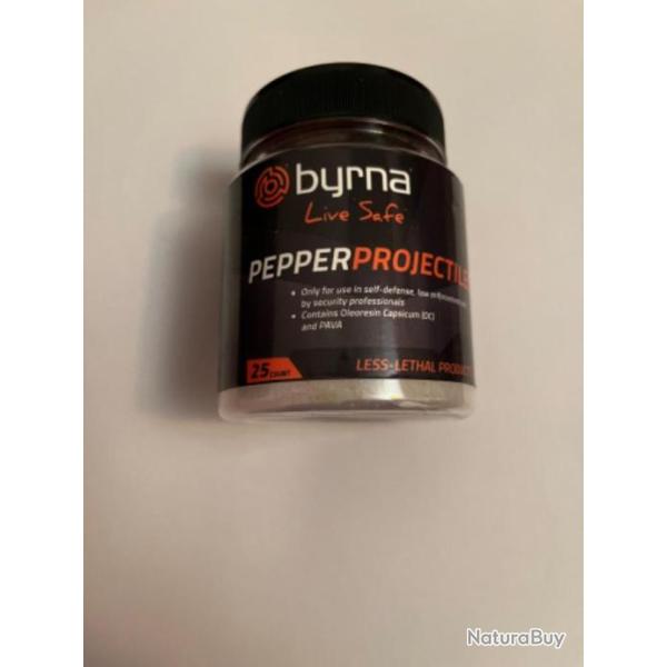 Billes pepper calibre .68 paintball home defense - 1 pot de 25