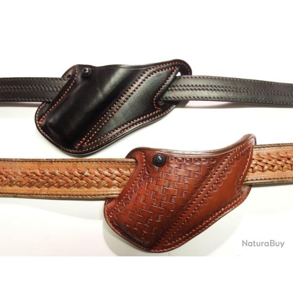 Etui de couteau pliant MAGNOLIA  , sans rabat (fabrication artisanale)