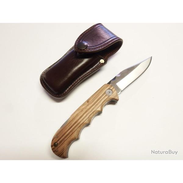 Etui  de couteau pliant HOLDER  avec  rabat pression (fabrication artisanale)