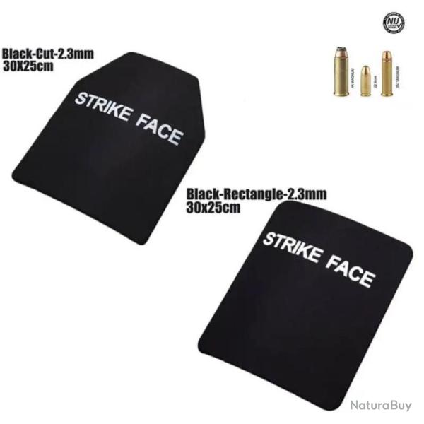 LOT DE 2 PLAQUES BALISTIQUE DE NIVEAU 3A (NIJ 3A) EN ACIER. D