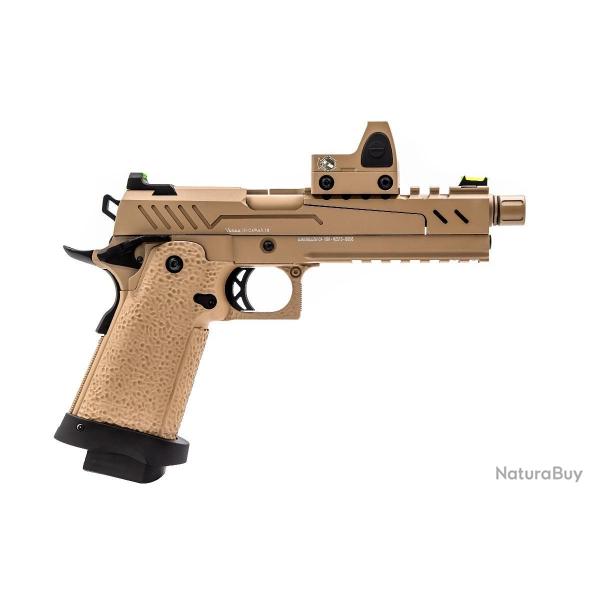 R�plique GBB Vorsk Gaz Hi-Capa 5.1 Split All 1.0J + Point Rouge BDS - Tan