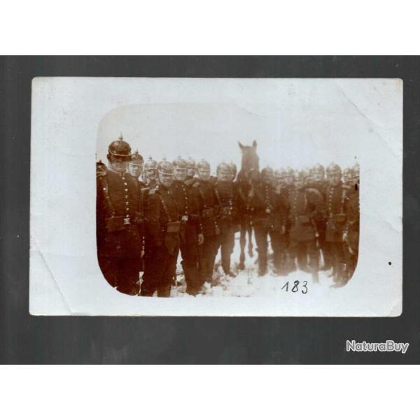 troupiers allemands casques � pointe , cheval carte postale ancienne cpa