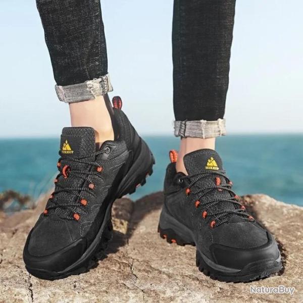 Chaussures de Randonn�e en v�ritables cuir..gris noir ! A1