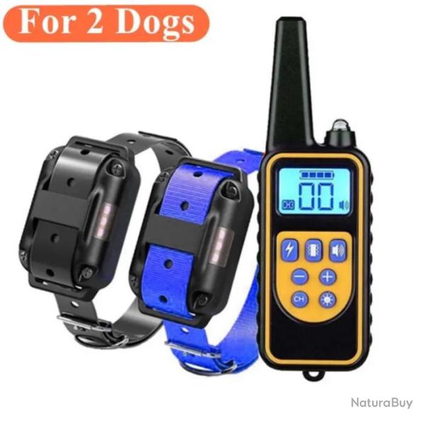 Collier �lectrique de Dressage entra�nement 2 chiens ....800 METRES �tanche 3 canaux. Promo . E