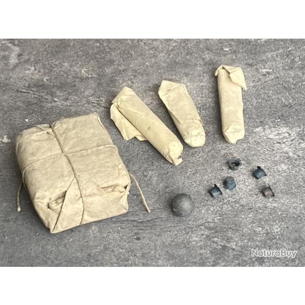 Cartouche militaire fran�aise Mle 1848 pour fusil lisse � chargement par la bouche - Guerre 1870-71