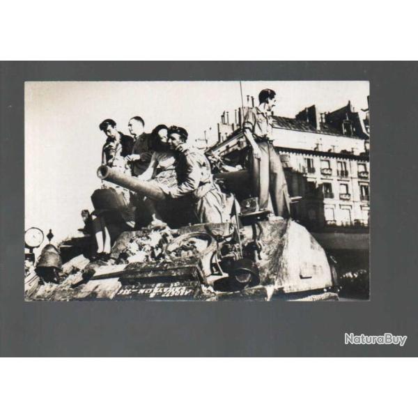 lib�ration de paris l'accueil des parisiens aux soldats de leclerc , cpa , 2e db