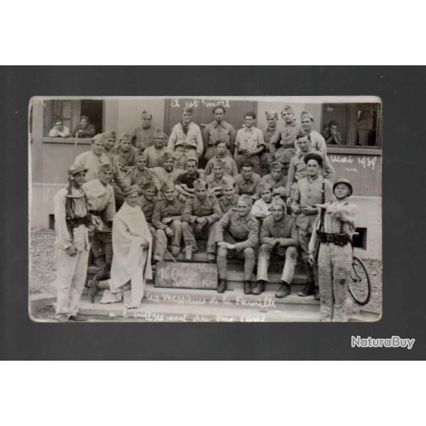 groupe de troupiers 153e r�giment d'infanterie de forteresse 1939 p�re cent carte photo