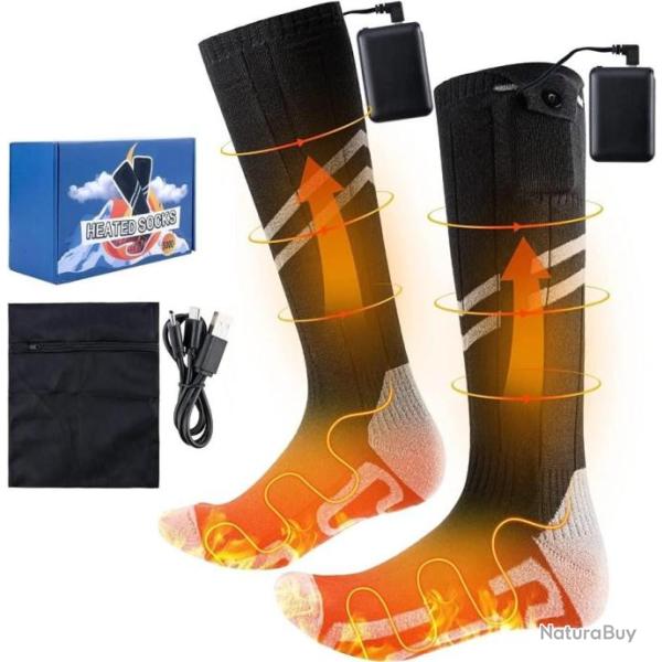 Chaussettes Chauffantes Chaussettes Chauffantes Rechargeables �lectriques avec 4 Nivaux de chauffe