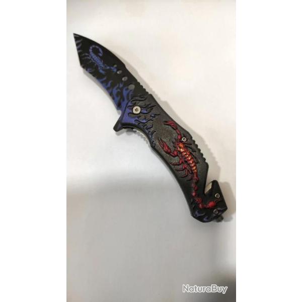 COUTEAU TACTIQUE BLUE SCORPIO