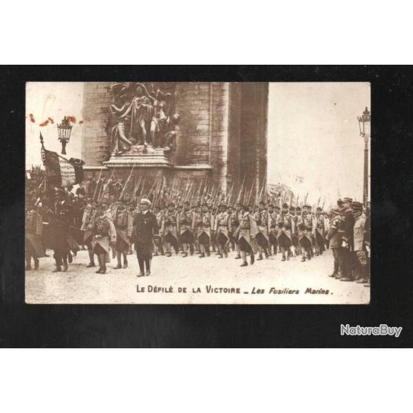 le d�fil� de la victoire les fusiliers marins carte photo 1919