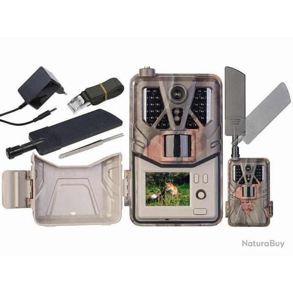 Cam�ra de Chasse Pi�ge Auto avec r�seau GSM 4G Vid�os 2K et photos 30 Mpx SD/SIM FRANCAIS
