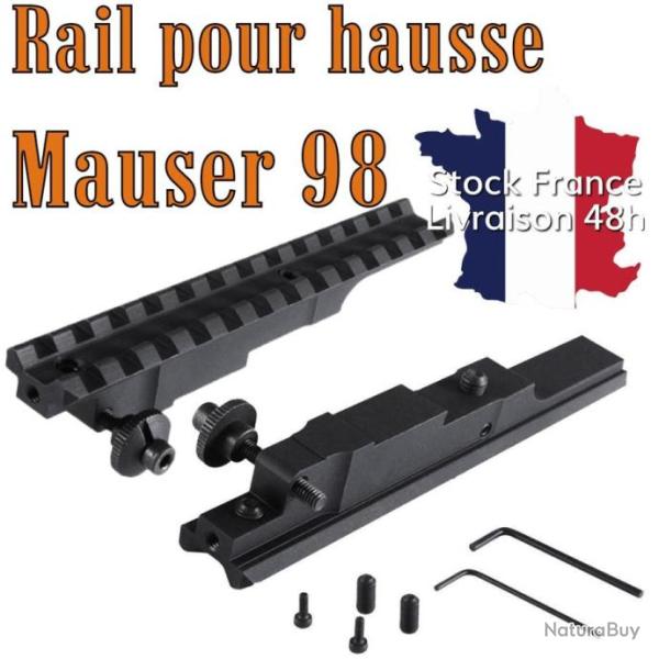 Rail pour montage sur hausse pour Mauser 98 VZ24 98K K98 M24/47 - Stock France