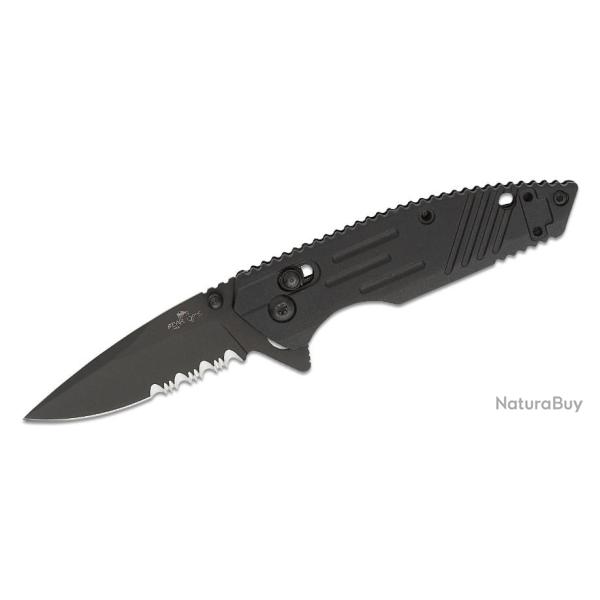 Couteau Bear OPS Mini Rancor IX Lame Acier D2 Serrated Manche Black Zytel Crossbar USA BCMC900B7BSR
