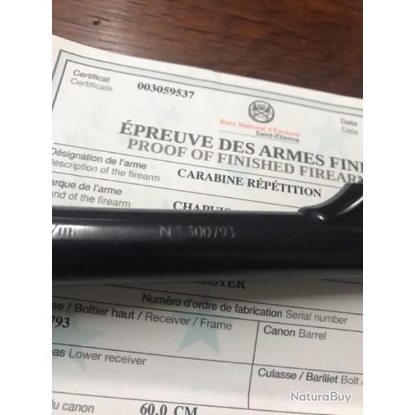 canon complet cal. 308  excellent �tat de marque CHAPUIS mod�le ROLS + chargeur et percuteur