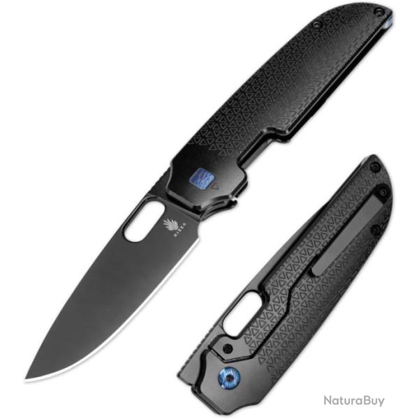 Couteau Kizer Varatas Black Titane Lame Acier S35VN BLK IKBS Frame Lock Clip KI3637A2