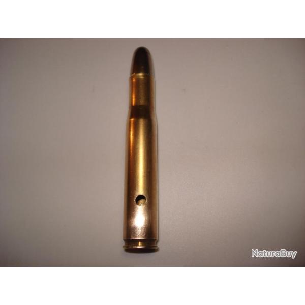 une cartouche de 404 jeffery neutralis�e, amorce percut�e, �tui perc�, ogive blind�e, marque RWS