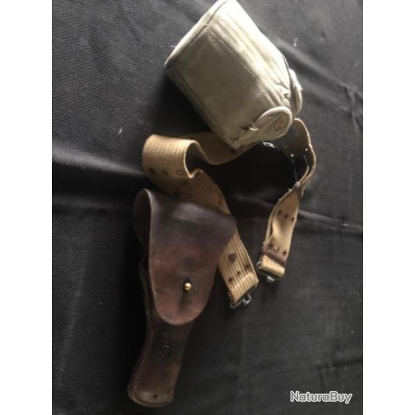 Ensemble US Ceinturon, tui colt 45, gourde