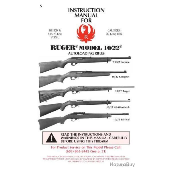 notice RUGER 10/22 (envoi par mail) - VENDU PAR JEPERCUTE (m1937)