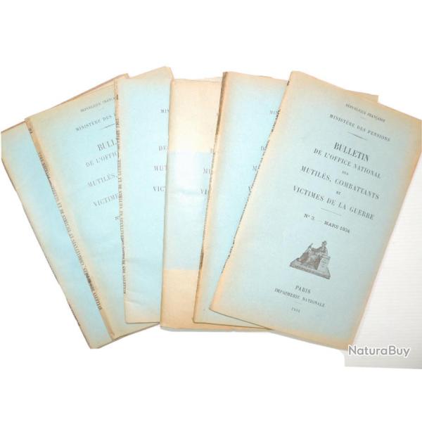Bulletins de l'Office National des mutil�s, combattants et victimes de guerre.