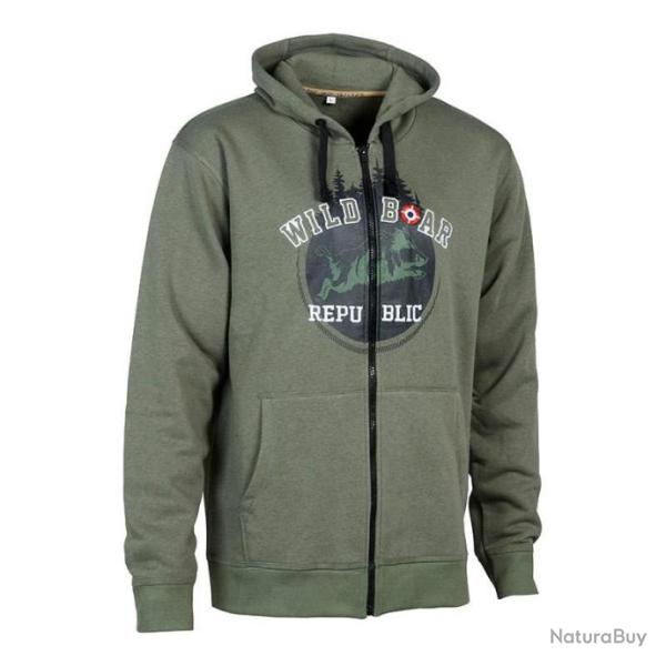 Sweatshirt zipp� � capuche Wild Boar Republic Percussion NEW !