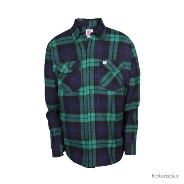 Chemise Big Bill� Manches Longues Homme Brawny Flanelle Bleu & Noir 121/350