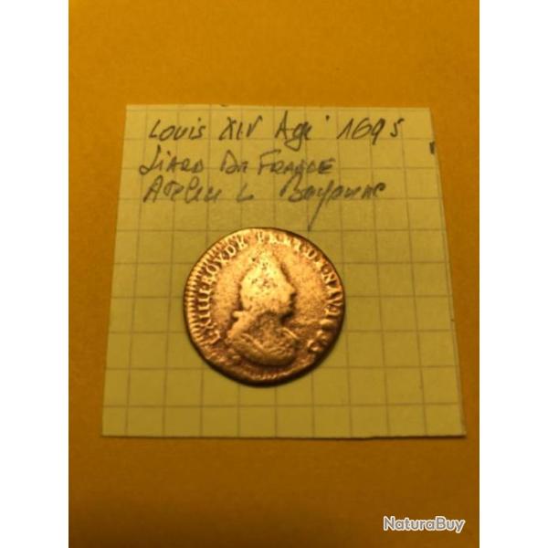 FRANCE - 1695 - Louis XIV �g� - Liard de France - atelier L (Bapaume)