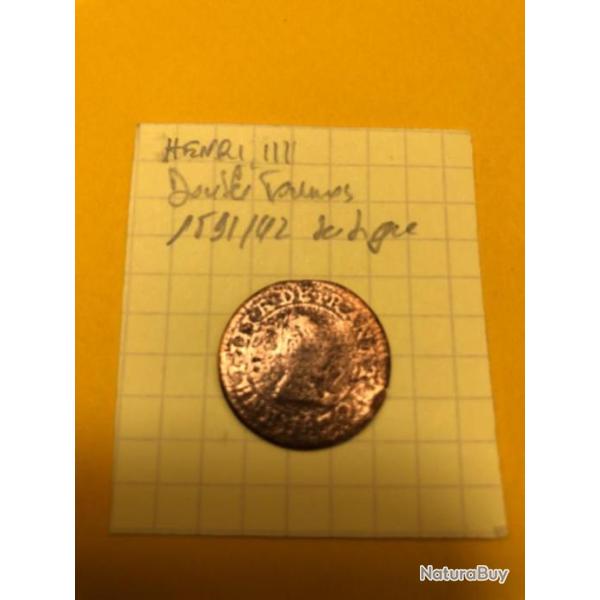 FRANCE - 1591/1592 ��la ligue�� - Henri III - double tournois