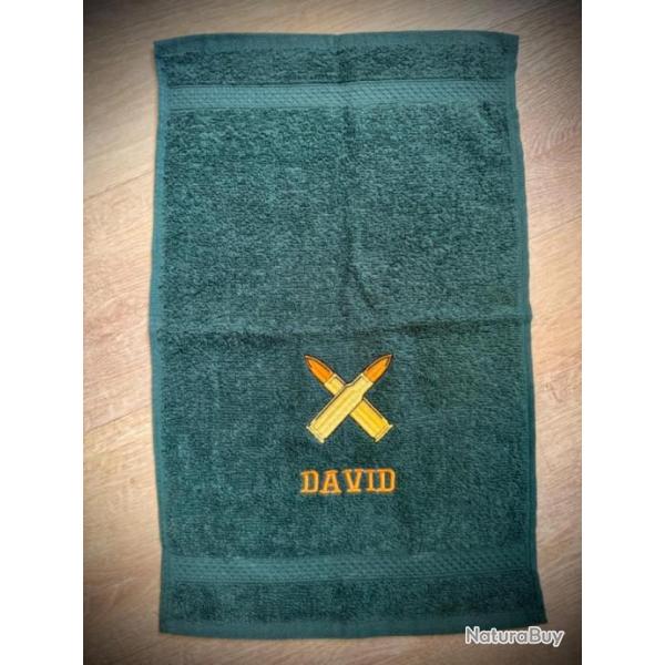 serviette de tir broderie personnalis�e motif cartouches