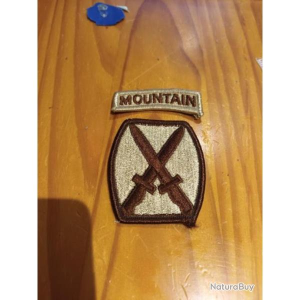 Patch arm�e us 10th INFANTRY DIVISION mountain beige ORIGINAL