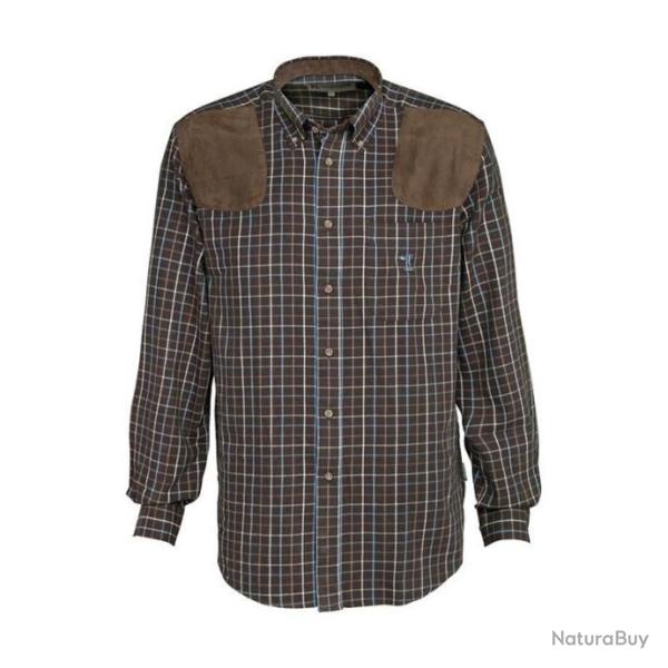 Chemise Chasse Sologne marron/bleue Percussion
