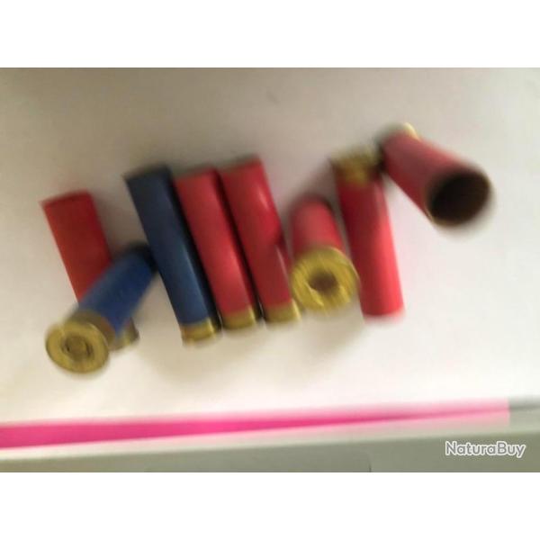 ETUI VIDE CARTOUCHE CARTON ROUGE ET BLEU, C/20,  AVEC AMORCE, SANS MARQUAGE