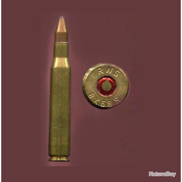 8 x 68S - RWS - balle conique cuivre pointe plomb