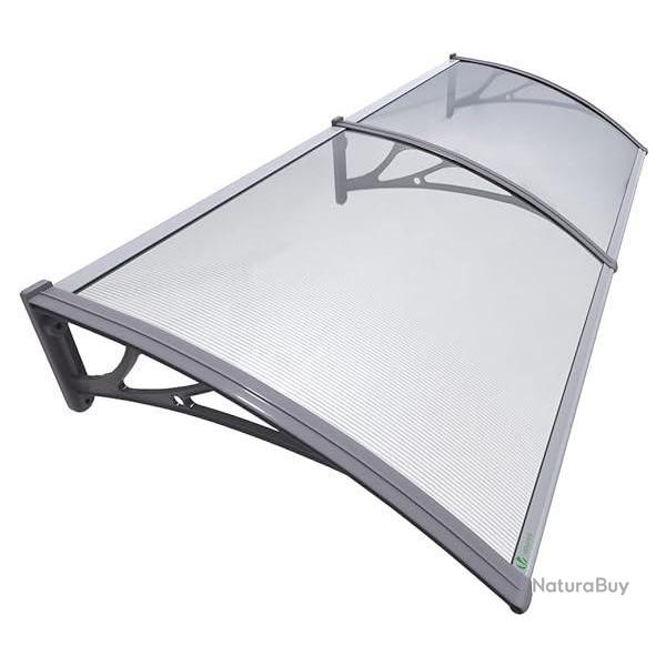 Auvent Porte d'entr�e Gris Transparent - Toit Marquise Polycarbonate - LIVRAISON GRATUITE
