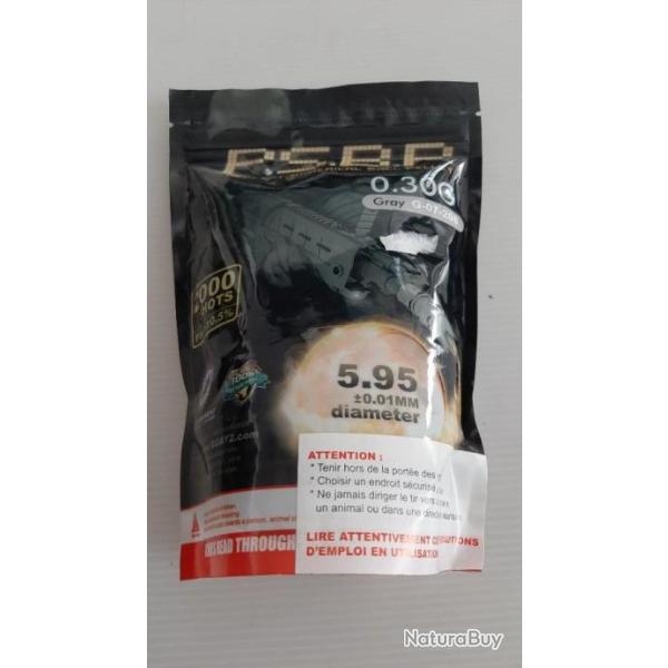 Billes airsoft 6mm G&G 0,30gr sachet 2000
