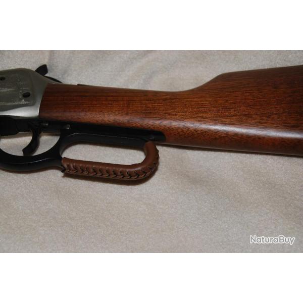 prot�ge levier sous garde en cuir marron fonc� -  doublure mousse