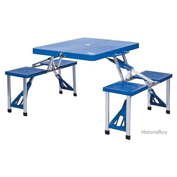 Ensemble Table Chaise Camping : Table Pliante avec 4 Tabourets L�g�re LIVRAISON OFFERTE