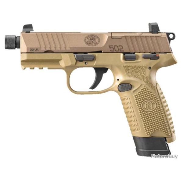 PIST. FN HERSTAL 502 TACTICAL FDE 22 LR SA 15CPS 4,6" 1/2X28 UNF