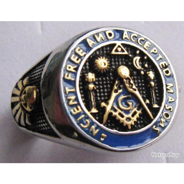 BAGUE ACIER INOX MASONIC - Ref.10