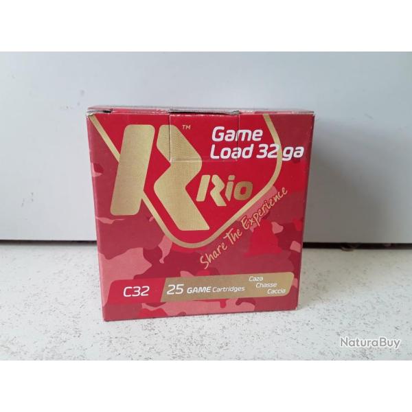 10483 BOITE 25 CARTOUCHES RIO GAME LOAD CAL 32 (14MM) NEUF