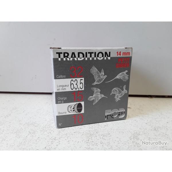 BOITE DE 25 CARTOUCHES FOB TRADITION CALIBRE 14MM (CAL 32) NEUF