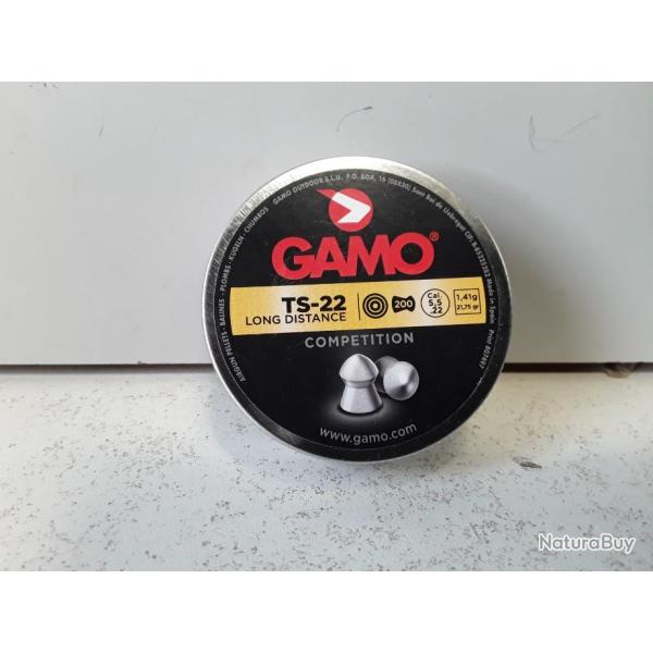 BOITE DE 200 PLOMBS GAMO TS-22 LONG DISTANCE CAL 5,5MM