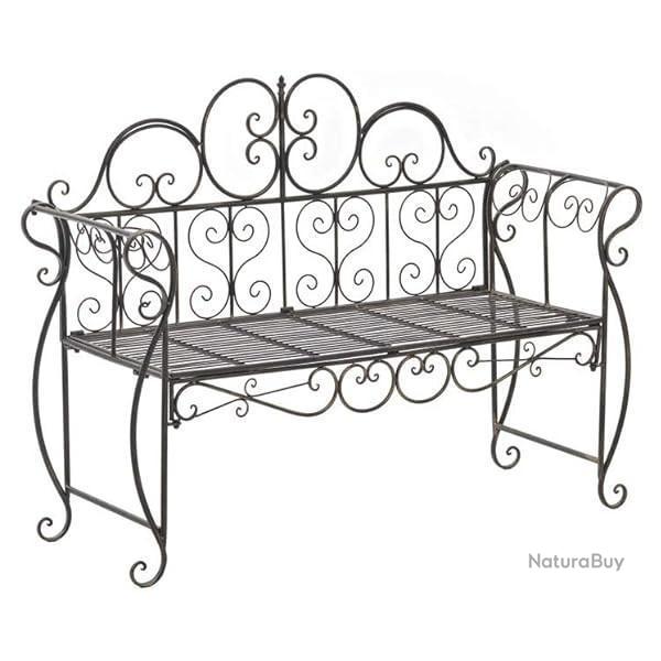 Banc de Jardin Fer Forg� Couleur Bronze - Banquette de Terrasse Balcon - Design Antique