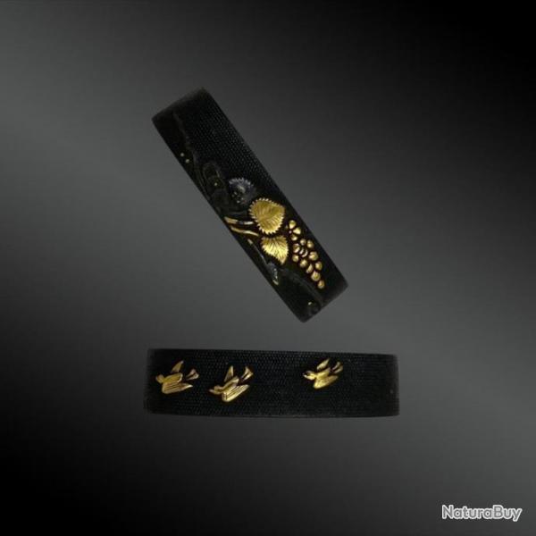 Fuchi En Shakudo, Dcor D'oiseaux Et Fleurs - Japon - Priode Edo