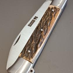 ANCIEN COUTEAU en 2 pièces, 74 ST JOANIS MONDIÈRE, THIERS, XXème, manche BOIS DE CERF.