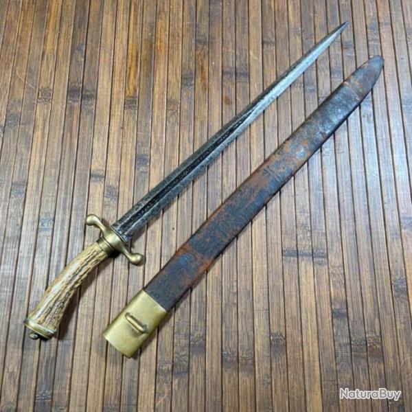 GRANDE DAGUE DE V�NERIE ALLEMANDE LAME AJOUR�E FIN XVlll �me