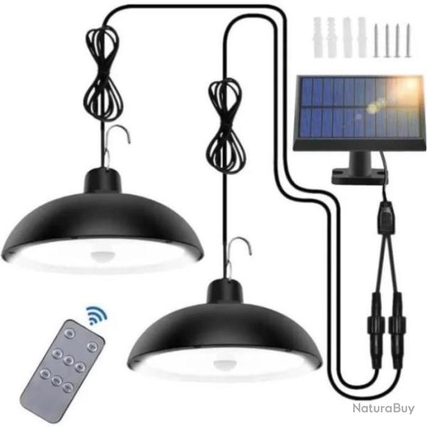 Lampe Solaire Ext�rieure 78 LED 4 Modes Capteur de Mouvement T�l�commande 360� r�glable
