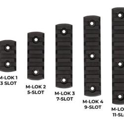 Set de 5 rails PICATINNY - Fixation M-LOK - Polym&egrave;re - Marque Saber Gears