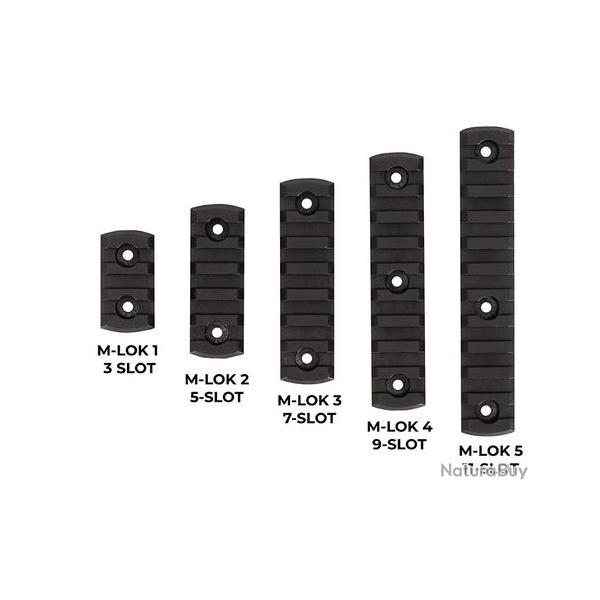 Set de 5 rails PICATINNY - Fixation M-LOK - Polym�re - Marque Saber Gears