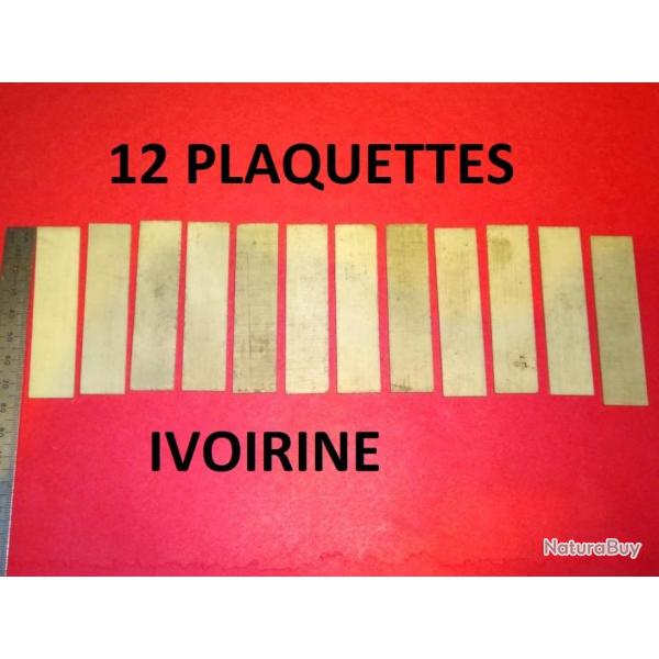 lot de 12 PLAQUETTES IVOIRINES de couteaux - VENDU PAR JEPERCUTE (D24B100)
